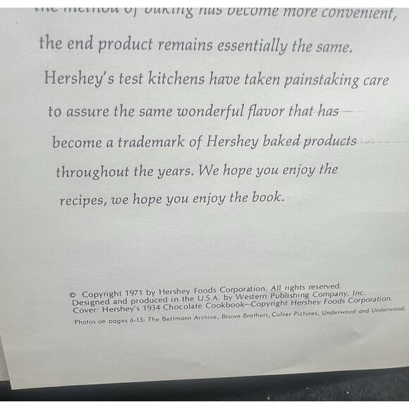 Rare Hershey's 1934 Cookbook 1971 Edition Wirebound Spiral - Picture 4 of 4